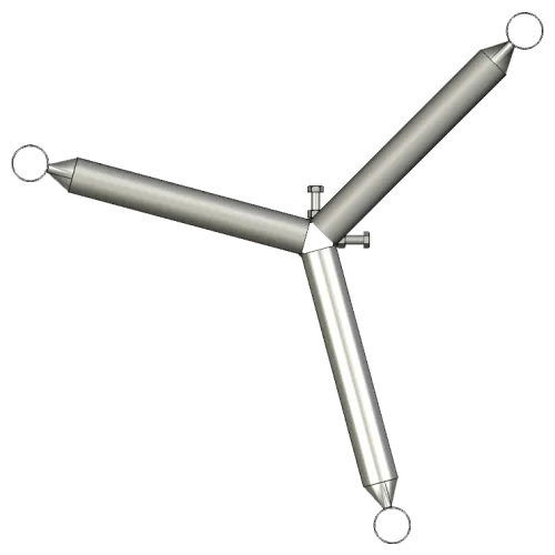 APAC GC48 Series Galvanised Steel Headframe, 3 Sector - View 3 (100-AP-GC48-HF3)