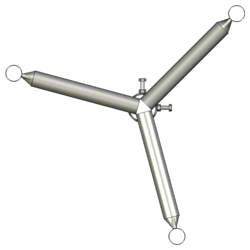 APAC GC76 Series Galvanised Steel Headframe, 3 Sector - View 3 (100-AP-GC76-HF3)