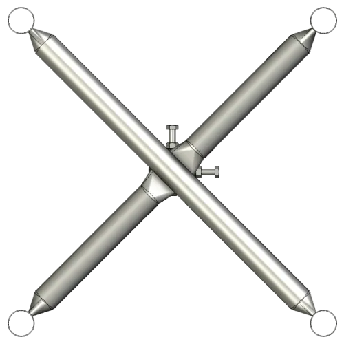 APAC GC76 Series Galvanised Steel Headframe, 4-Sector - View 3 (100-AP-GC76-HF4)