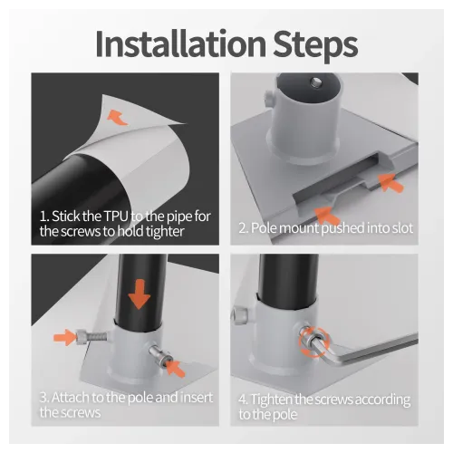 STARBEAM Starlink Gen 3 Plastic Pole / Mast Adapter - 37 to 50mm Poles - View 2 (109-SB-MNT-G3-PPA-3748MM)