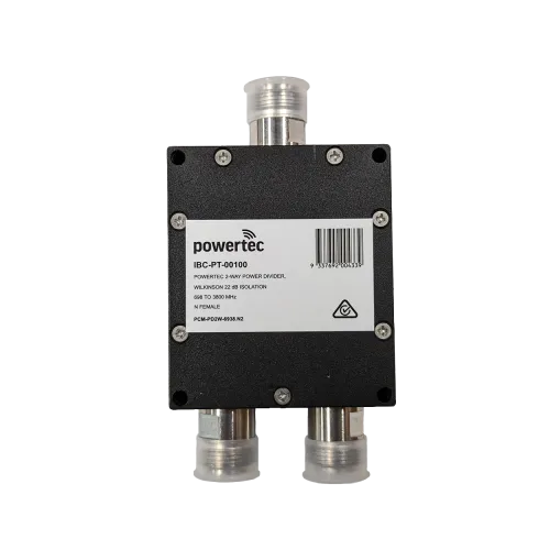 Powertec RF Power Divider 2-Way, 698 to 3800 MHz, N Female, Wilkinson - Main Image (106-PCM-PD2-6938.N2)
