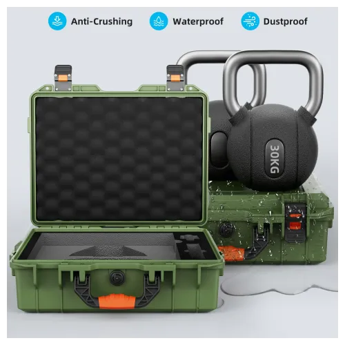 STARBEAM Starlink Mini Hard Protective Travel Case with Storage - Green - View 2 (109-SB-CASE-MINI-HPCG)