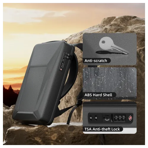 STARBEAM Starlink Mini Hard Shell Anti-theft Backpack with TSA Lock & USB Ports - View 2 (109-SB-CAS-MINI-ATB)