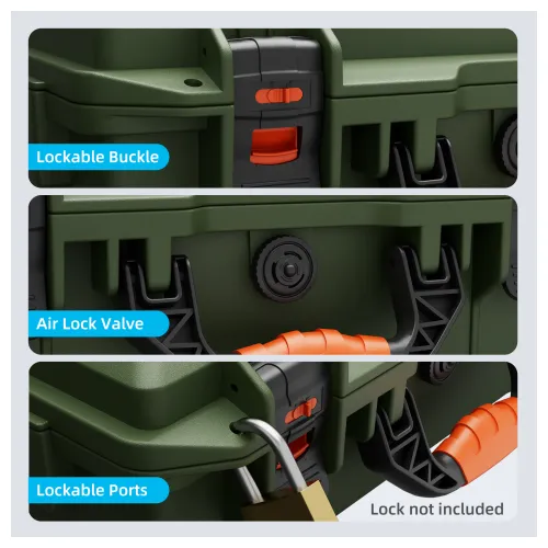 STARBEAM Starlink Mini Hard Protective Travel Case with Storage - Green - View 4 (109-SB-CASE-MINI-HPCG)