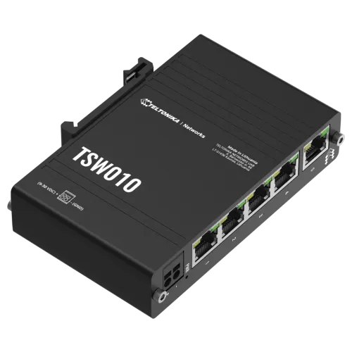 Teltonika TSW010 5-Port DIN Rail Switch - View 1 (110-TSW010)