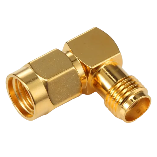 RF Adapter SMA Female to RP-SMA Male, Right Angle