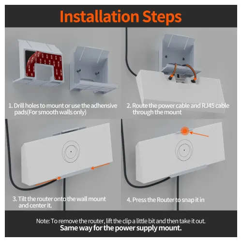 STARBEAM Starlink Gen 3 Router & Power Supply Wall Mount Kit - Adhesive Mount – view 2