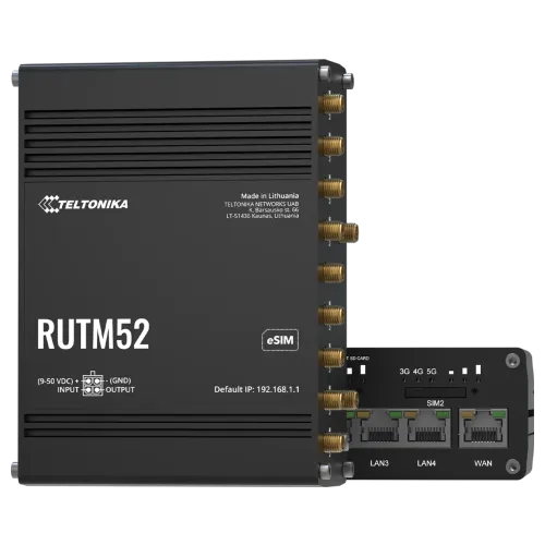 Teltonika RUTM52 Dual 5G Router with WiFi, eSIM