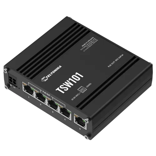 Teltonika TSW101 Industrial Unmanaged PoE+ for Transportation