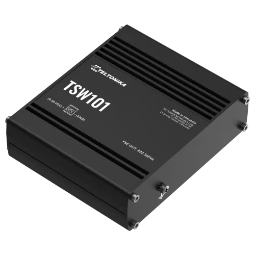 Teltonika TSW101 Industrial Unmanaged PoE+ for Transportation – view 3