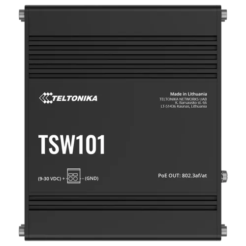 Teltonika TSW101 Industrial Unmanaged PoE+ for Transportation – view 5