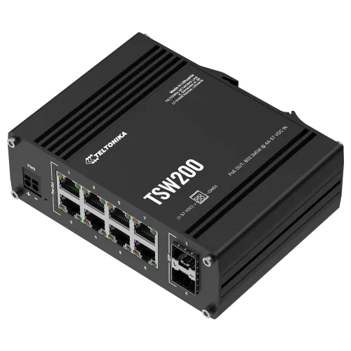 Teltonika TSW200 Industrial Unmanaged PoE+ Switch – view 2