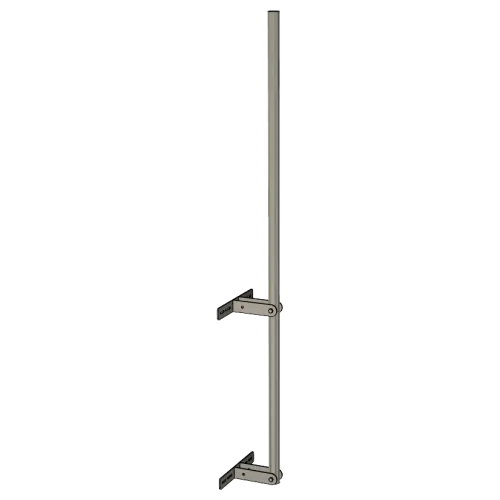 APAC GM48W Galvanised Steel Wall Mounted Mast, 48mm Pole