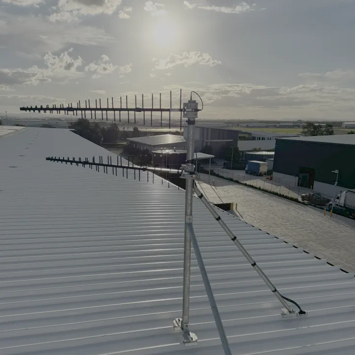LPDA sunset on roof
