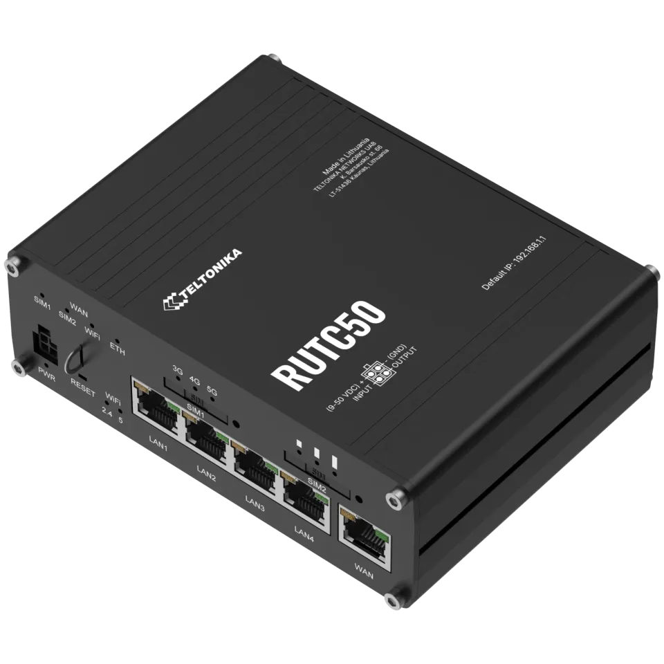 Teltonika RUTC50 4G-5G industrial modem with WiFi-6