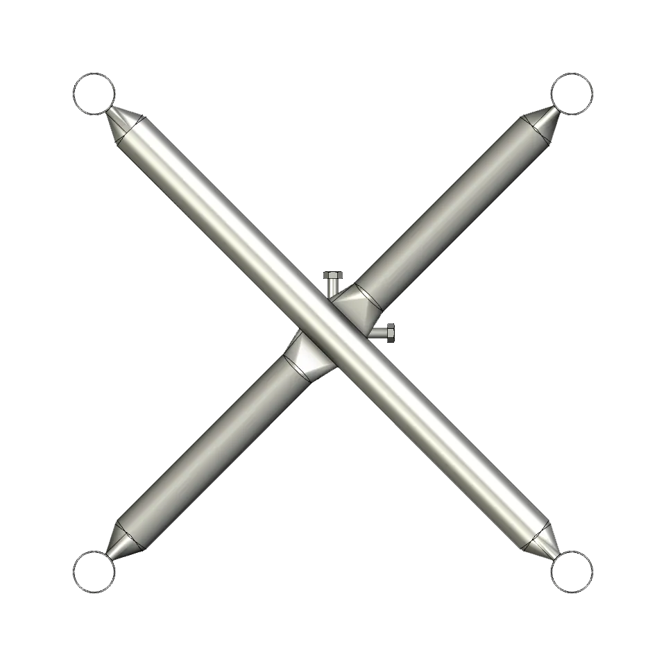 APAC GC48 Series Galvanised Steel Headframe, 4 Sector - View 3 (100-AP-GC48-HF4)