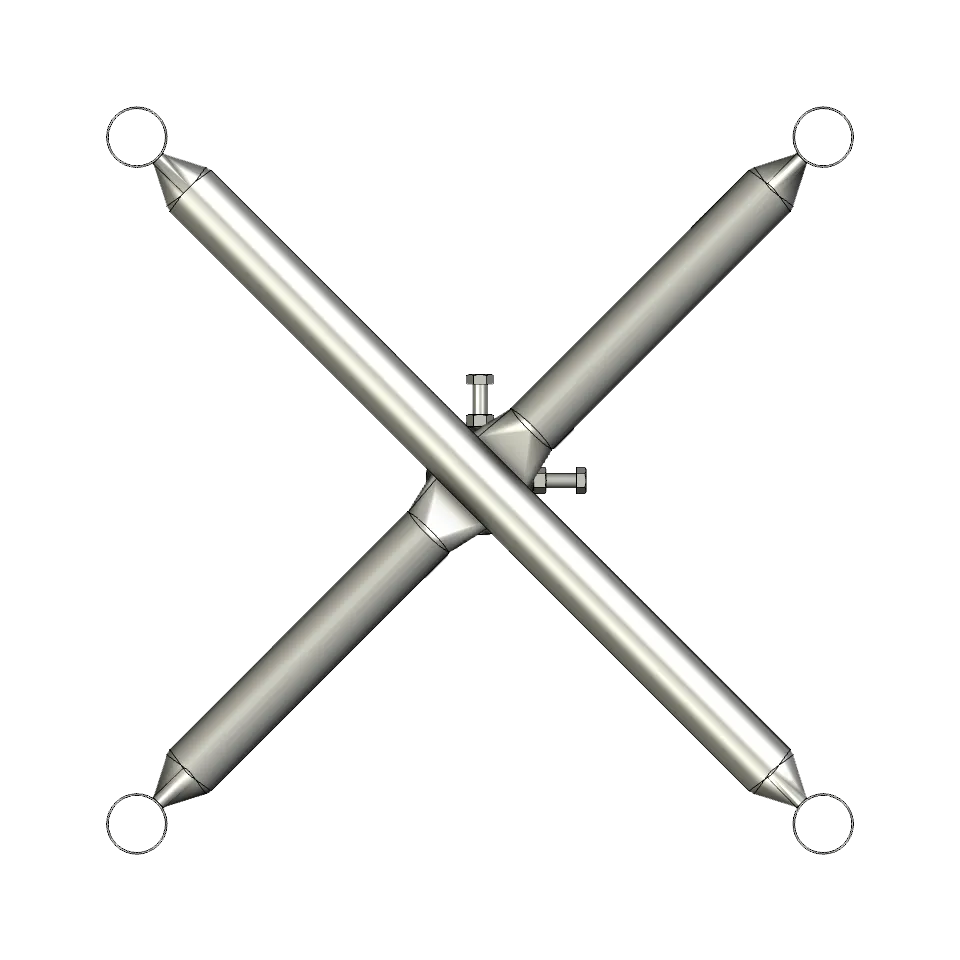 APAC GC76 Series Galvanised Steel Headframe, 4-Sector - View 3 (100-AP-GC76-HF4)