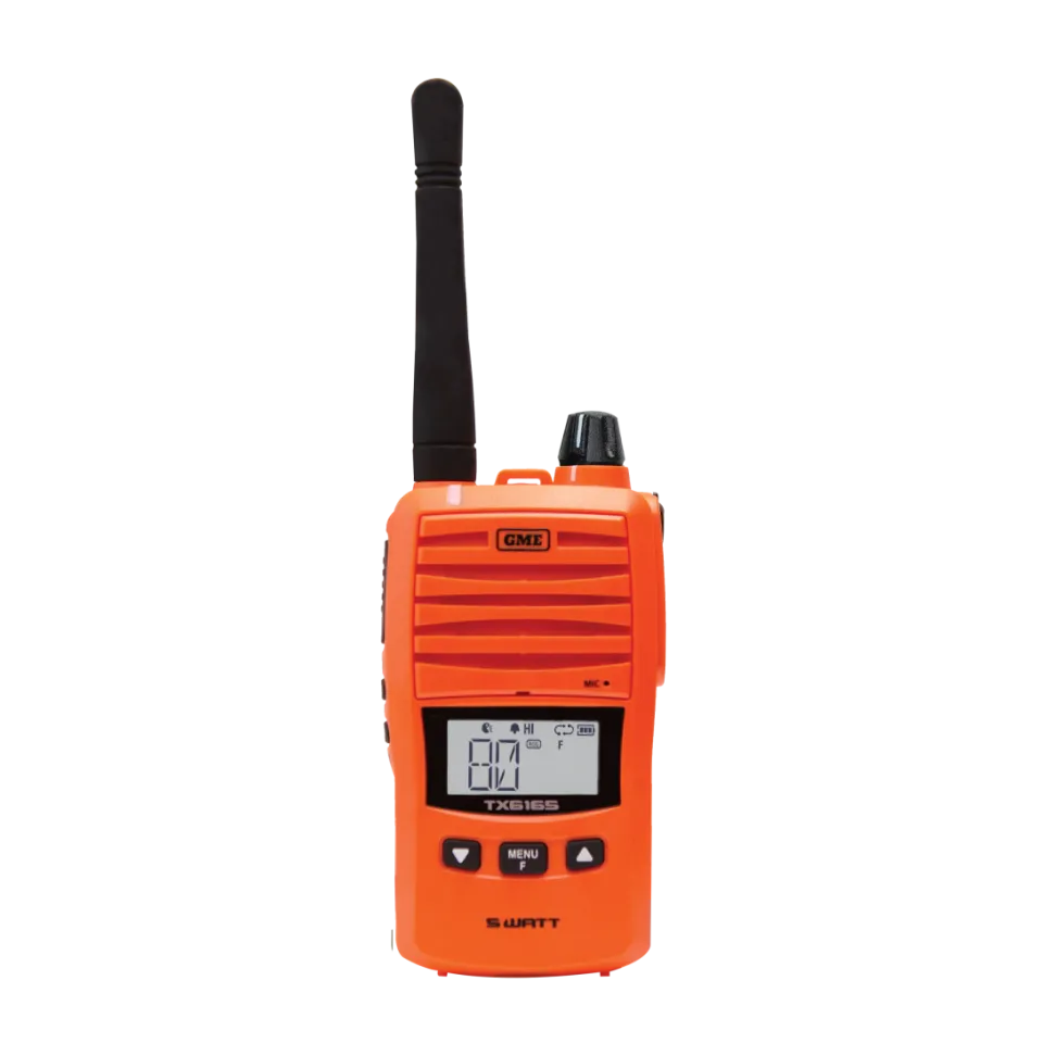 GME TX6165 5/1 Watt UHF CB Handheld Radio - Main Image (102-TX6165XO)