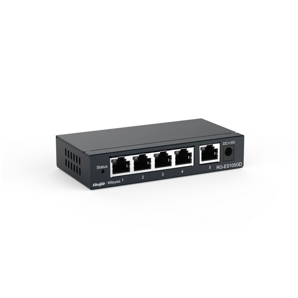 Ruijie Reyee RG-ES105GD 5-Port Gigabit Unmanaged Switch - View 2 (108-RG-ES105GD)