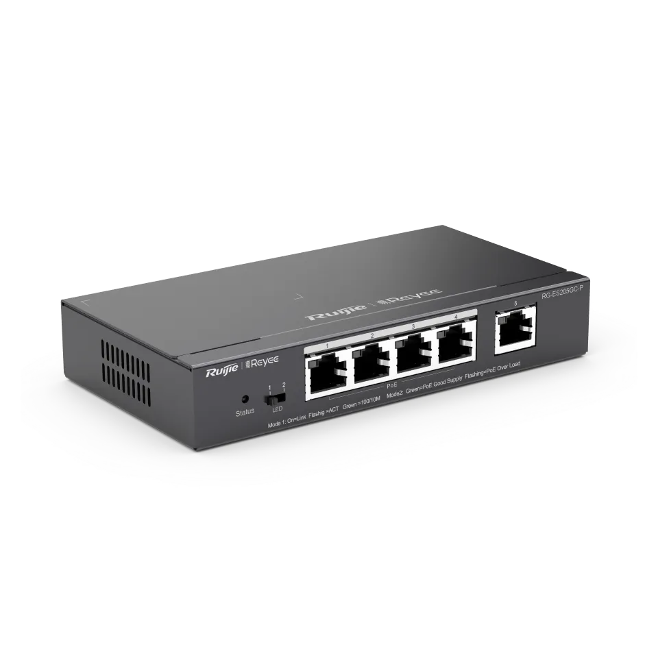 Ruijie ES205GC-P 5-Port Managed PoE+ Switch - Main Image (108-RG-ES205GC-P)