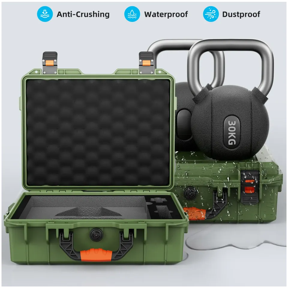 STARBEAM Starlink Mini Hard Protective Travel Case with Storage - Green - View 2 (109-SB-CASE-MINI-HPCG)