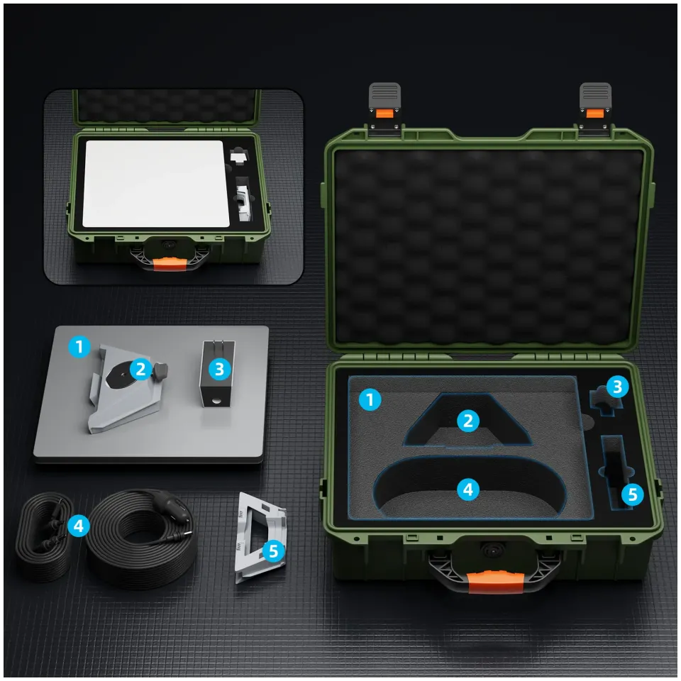 STARBEAM Starlink Mini Hard Protective Travel Case with Storage - Green - View 3 (109-SB-CASE-MINI-HPCG)