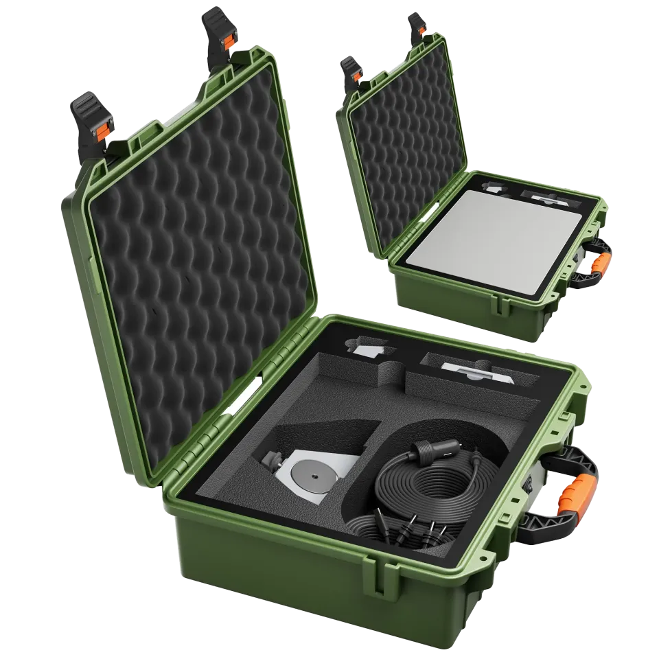 STARBEAM Starlink Mini Hard Protective Travel Case with Storage - Green - Main Image (109-SB-CASE-MINI-HPCG)