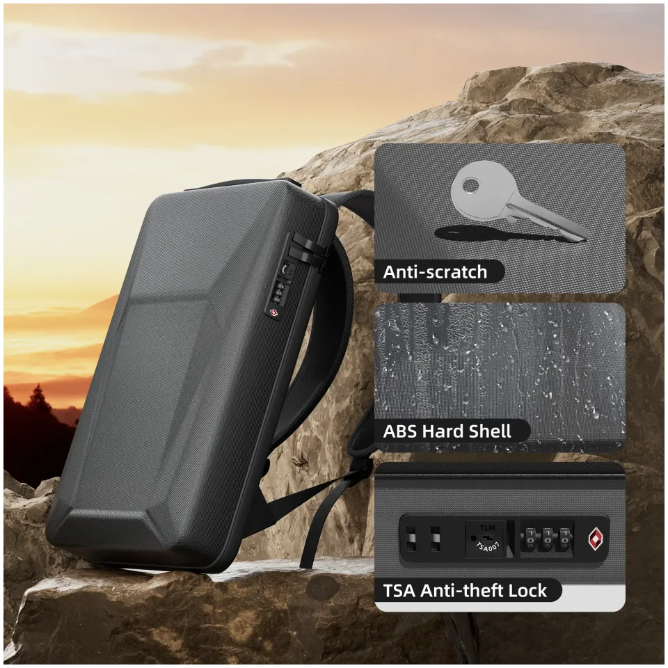 STARBEAM Starlink Mini Hard Shell Anti-theft Backpack with TSA Lock & USB Ports - View 2 (109-SB-CAS-MINI-ATB)