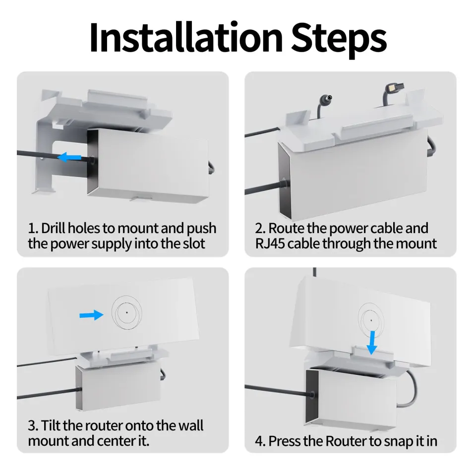 STARBEAM Starlink Gen 3 Router & Power Supply Wall Mount Kit - Screw Mount - View 2 (109-SB-MNT-G3-SWMK)