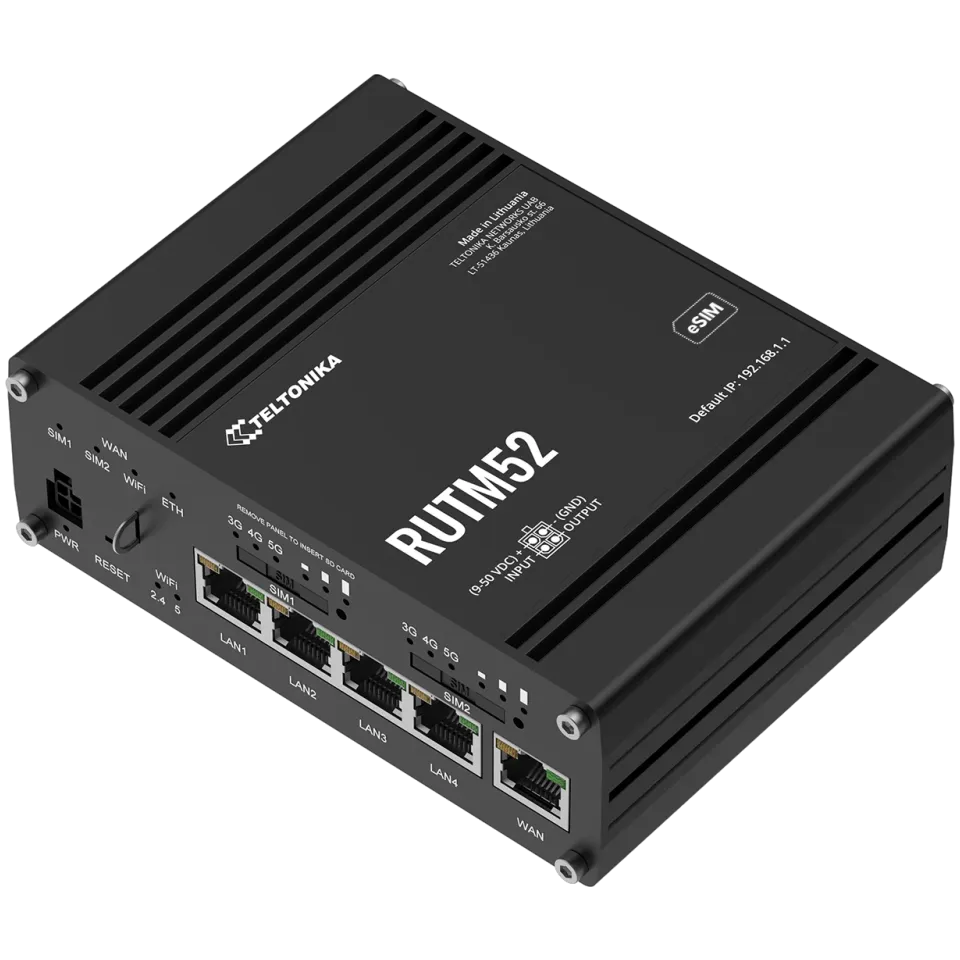 Teltonika RUTM52 Dual 5G Router - View 2 (110-RUTM52100400)