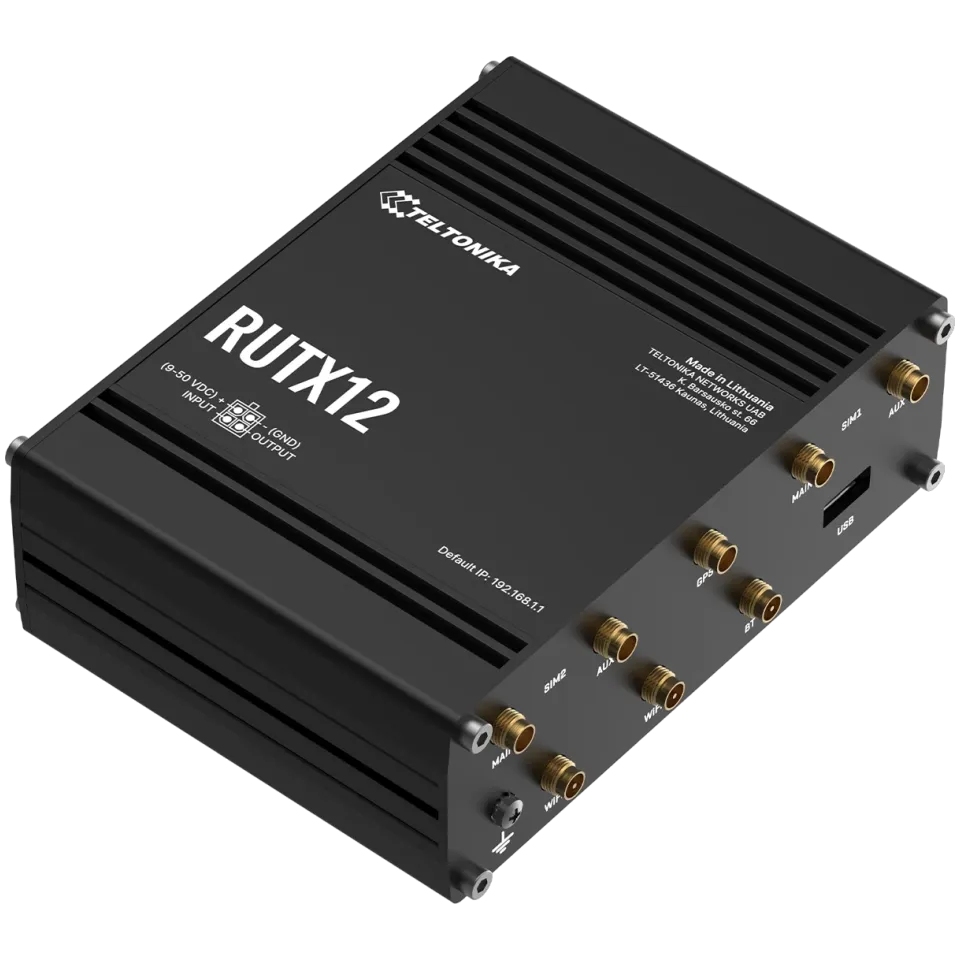 Teltonika RUTX12 Dual 4G Cat-6 Router with WiFi, GNSS, Bluetooth - View 3 (110-RUTX12)