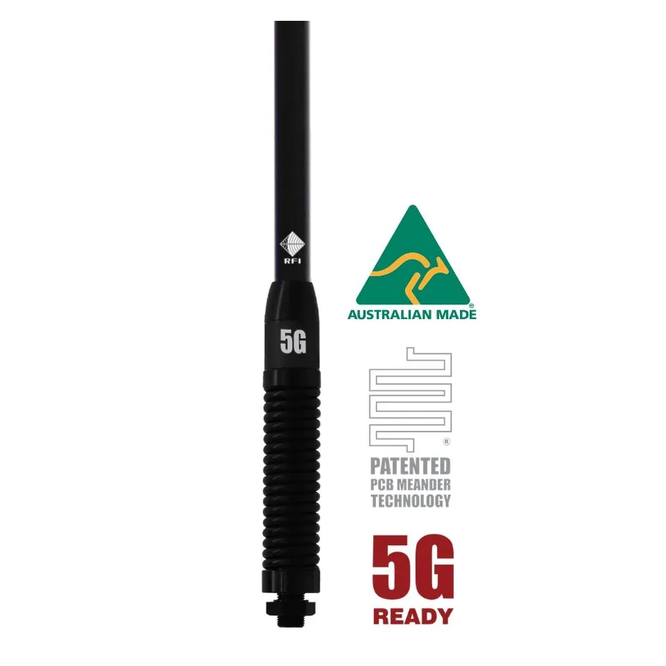 RFI CD8195 Pro-Series 4G-5G Vehicle Bullbar Antenna, 6.5 dBi, 698 to 3800 MHz, SMA Male