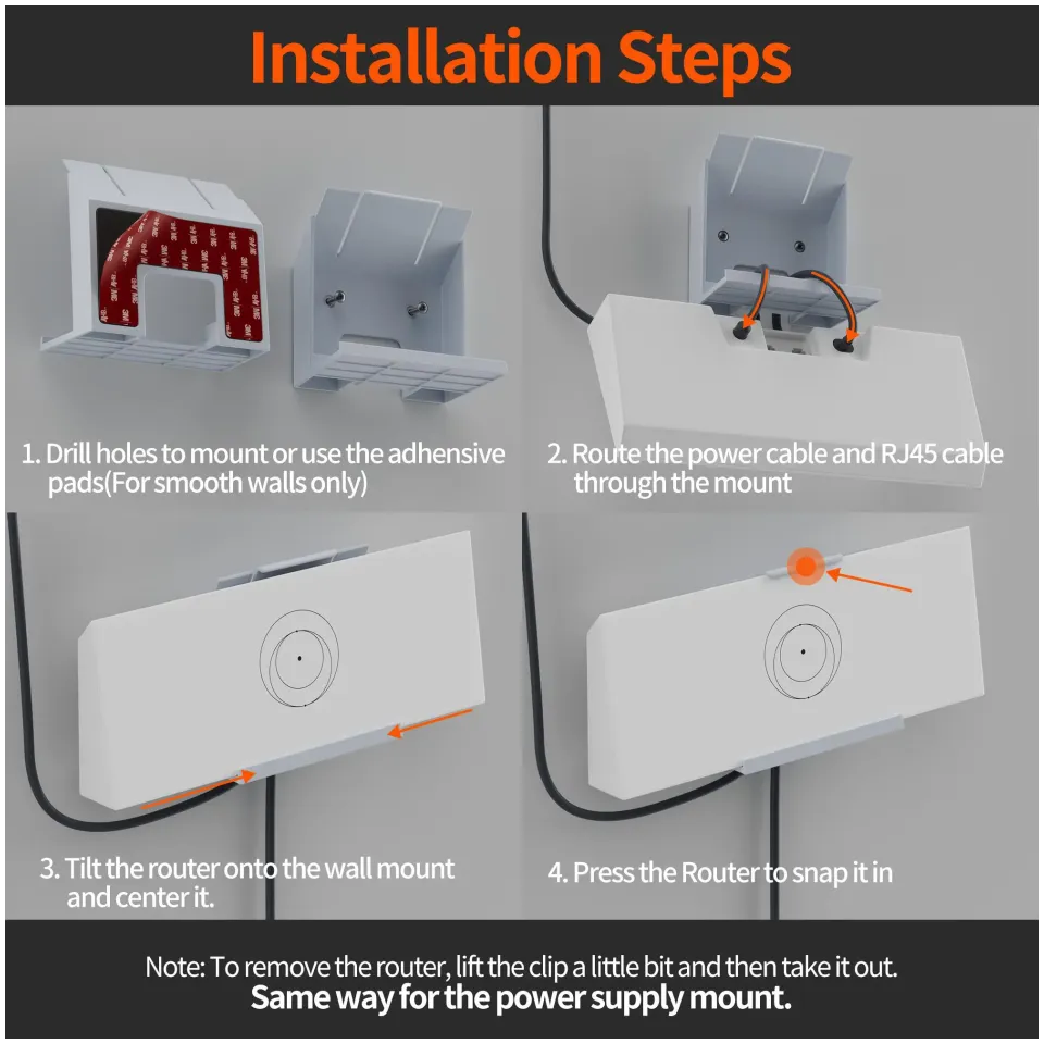 STARBEAM Starlink Gen 3 Router & Power Supply Wall Mount Kit - Adhesive Mount – view 2