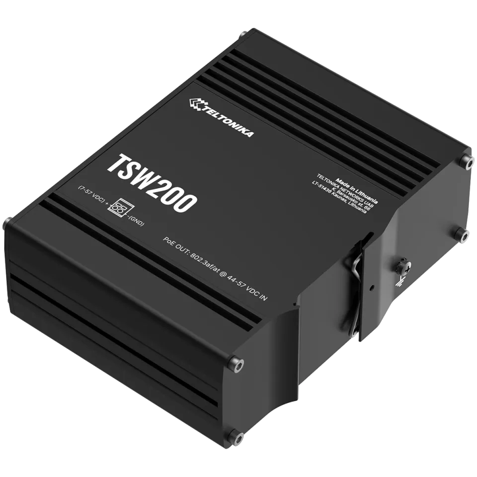 Teltonika TSW200 Industrial Unmanaged PoE+ Switch – view 4
