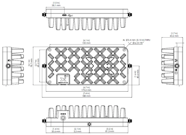 Nextivity CEL-FI ROAM R41 Smart Mobile Repeater drawing