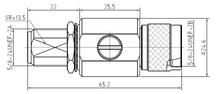Coaxial Surge Protector N Female to N Male, DC to 3 GHz drawing