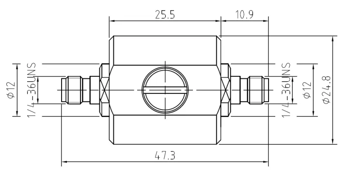 Coaxial Surge Protector SMA Female to SMA Female, DC to 3 GHz drawing