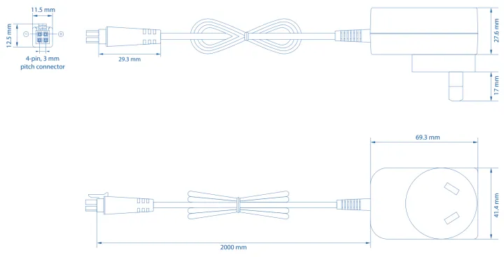 Teltonika AU Power Supply, 24W drawing