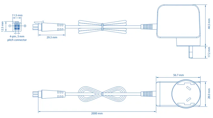 Teltonika AU Power Supply, 18W drawing