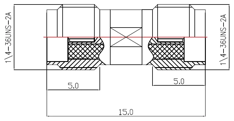 RF Adapter SMA Female to SMA Female drawing