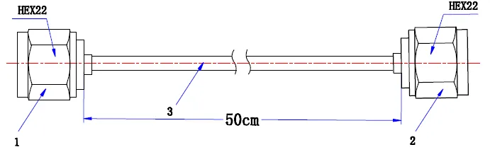 PSF-402 Patch Cable 4.3-10 Male to 4.3-10 Male drawing